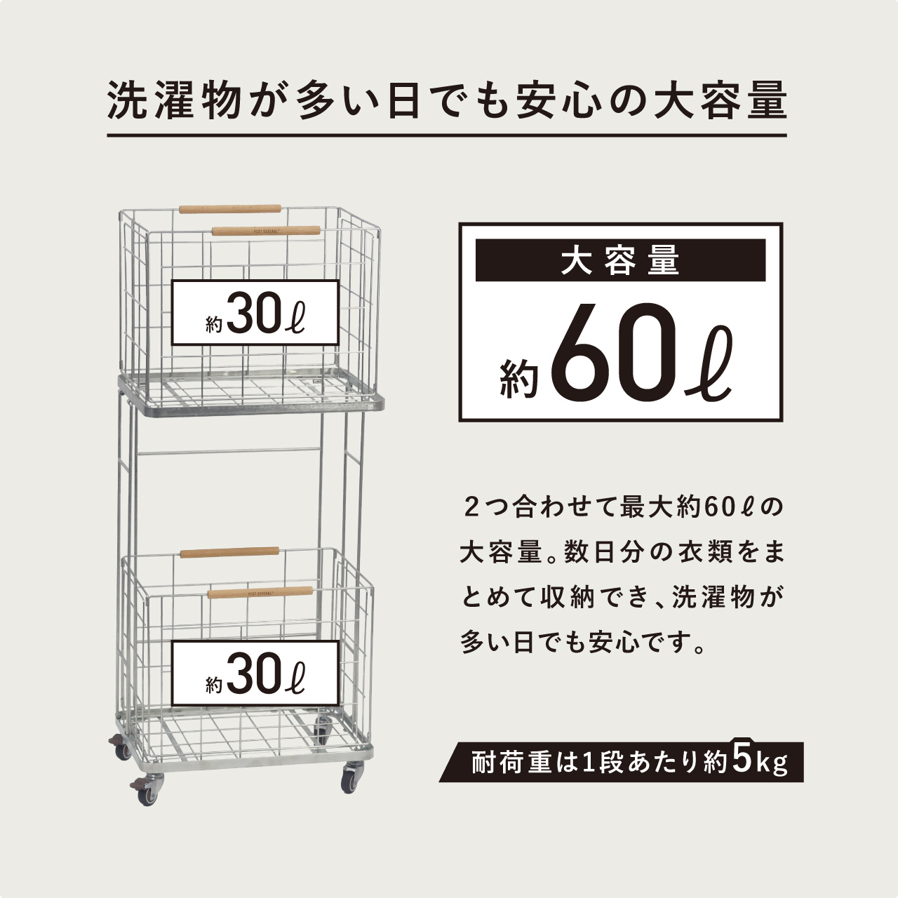 INDUSTRIAL LAUNDRY WAGON ZINC / インダストリアルランドリーワゴン