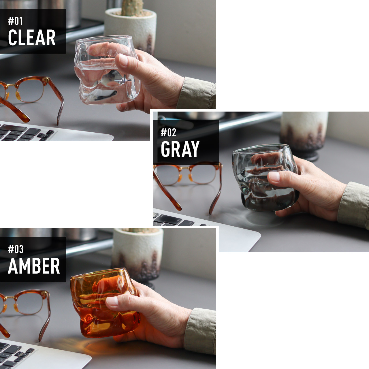 WIRE DANISH ART GLASS / ワイヤー デニッシュアートグラス - GRAY