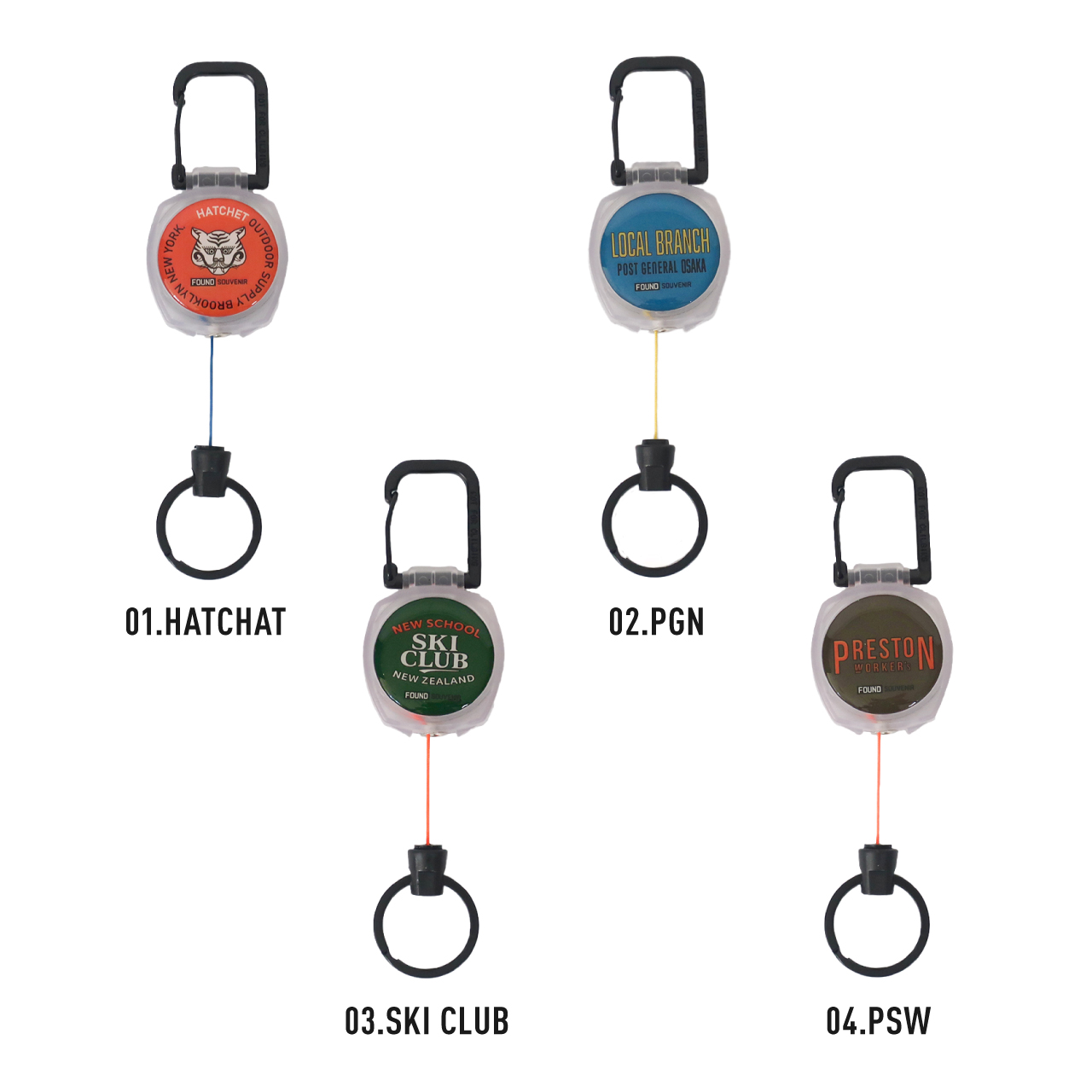 FOUND SOUVENIR COLOR CODE REEL KEY HOLDER / ファウンドスーベニア