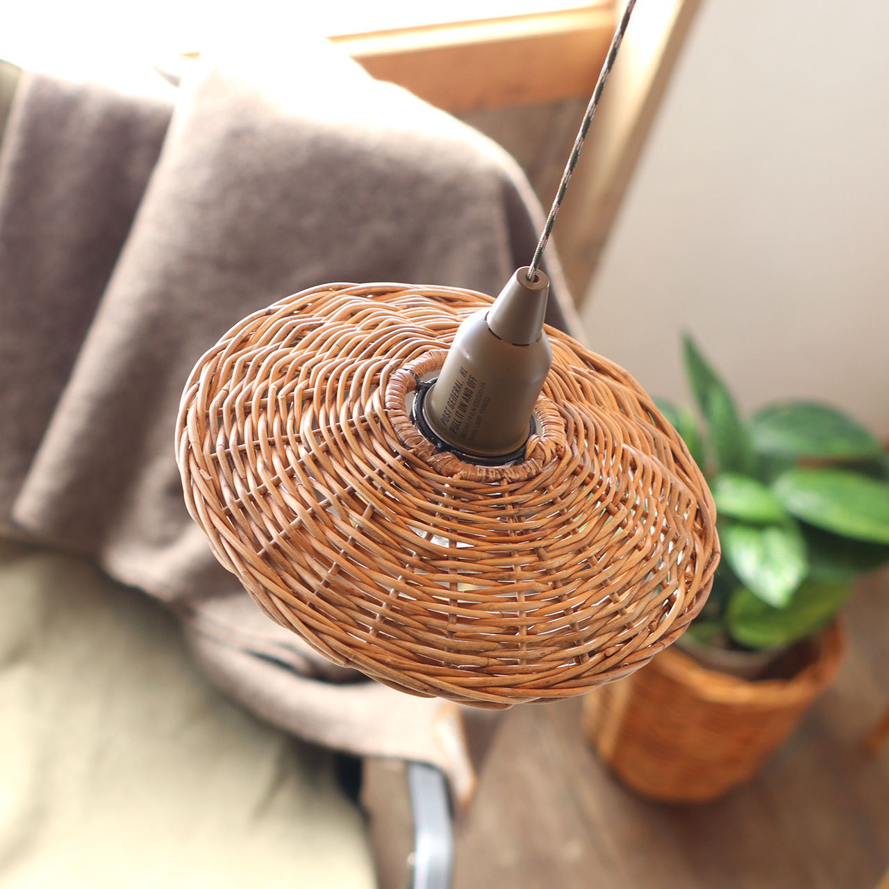 HANG LAMP RATTAN SHADE -BY THE AROROG / ハングランプラタンシェード