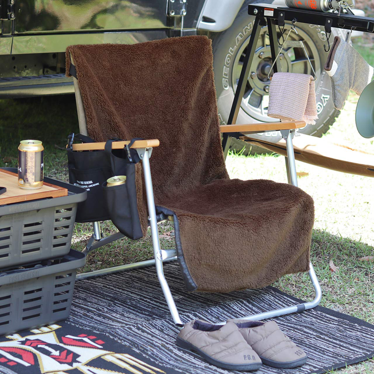 CHAIR COVER BLANKET / チェアカバーブランケット - WOLF BROWN × GRAY