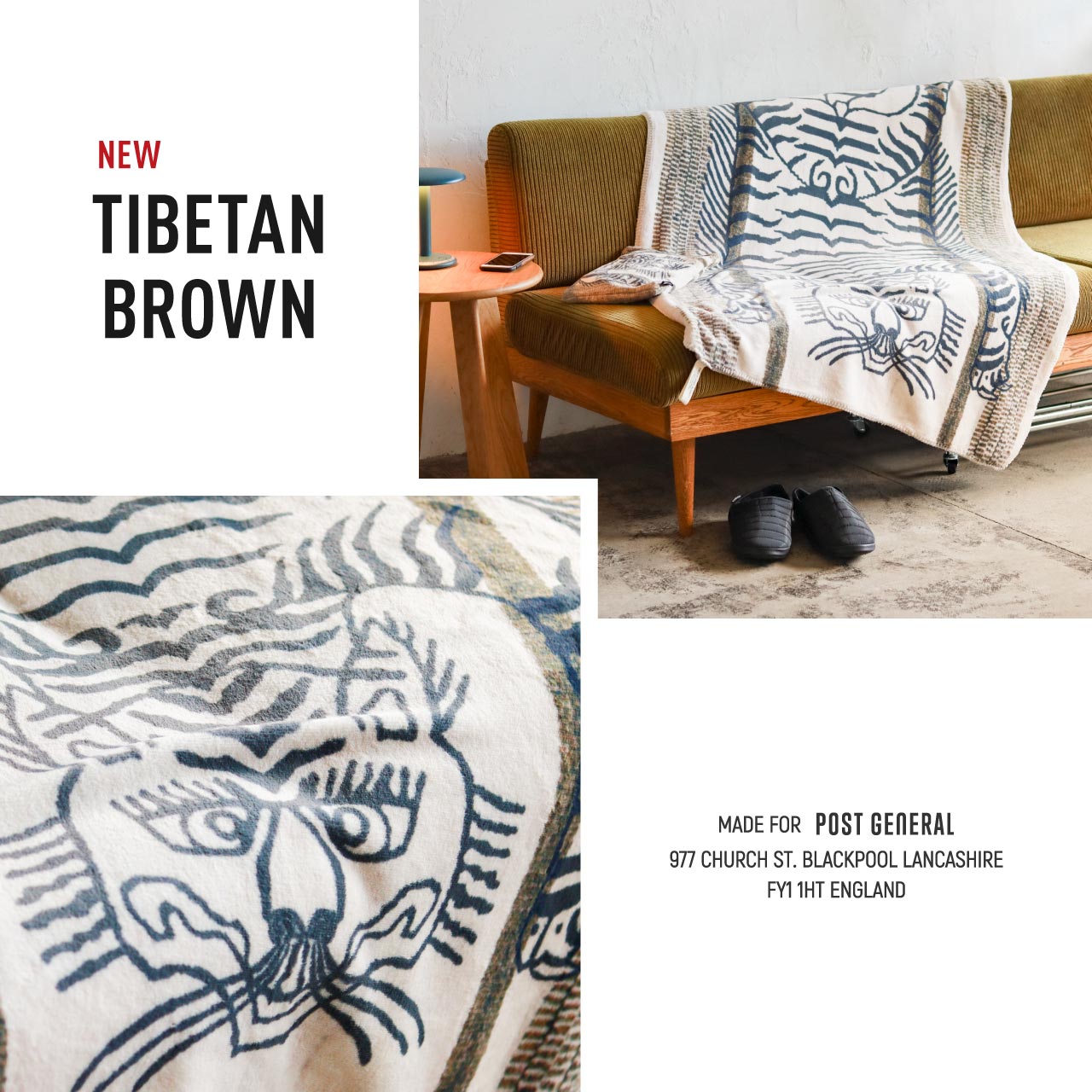FLANNEL FLEECE BLANKET / フランネル フリースブランケット - TIGER 