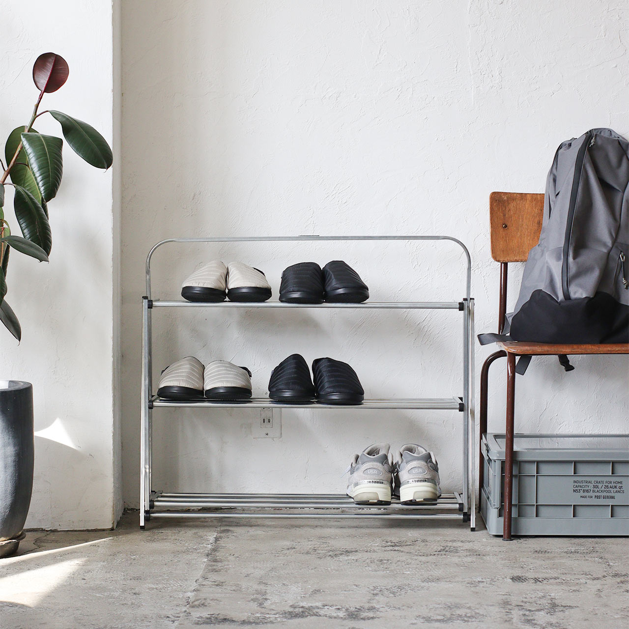 FOLDABLE SHOES RACK / フォルダブルシューズラック - ZINC【982550007