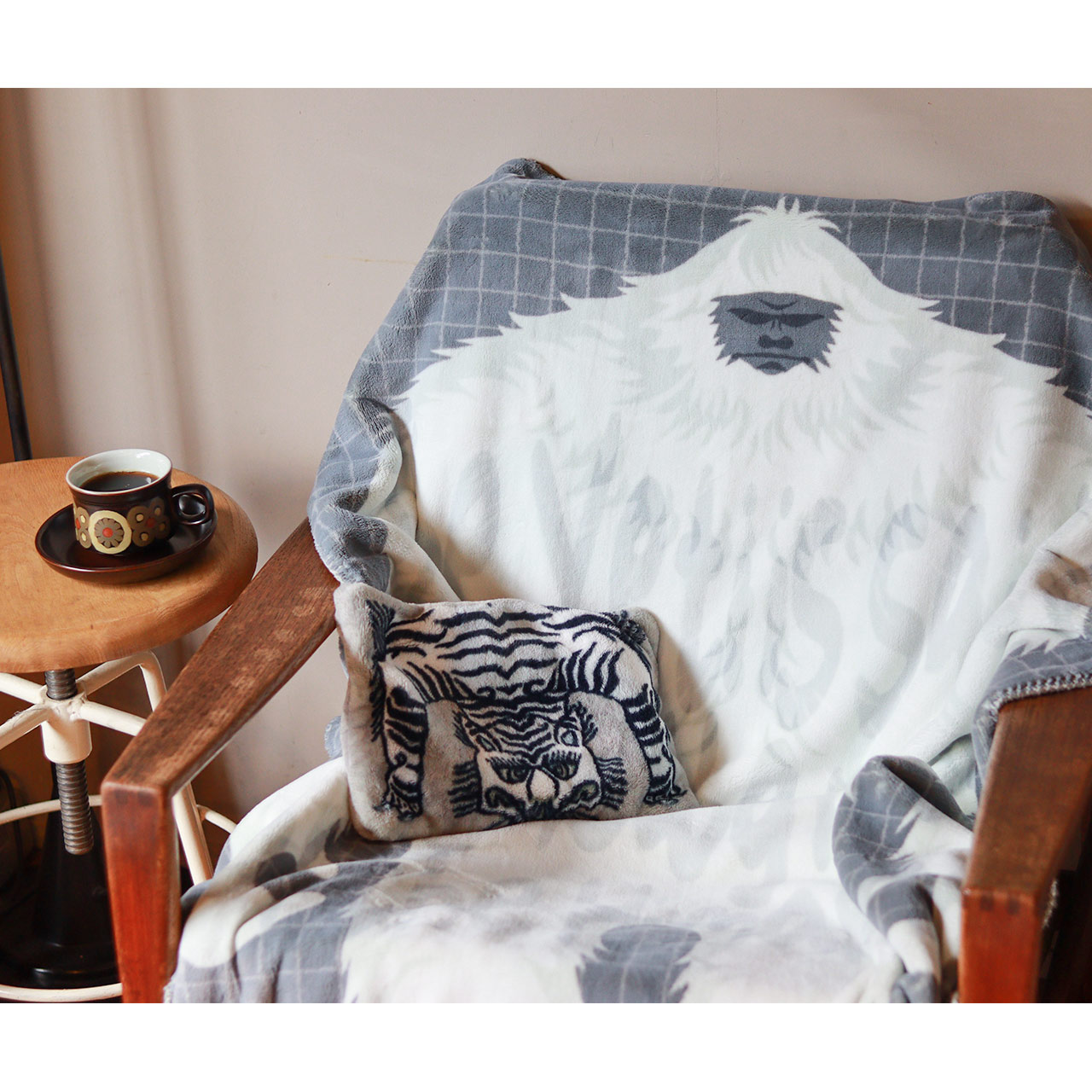 FLANNEL FLEECE BLANKET / フランネル フリースブランケット - BLACK